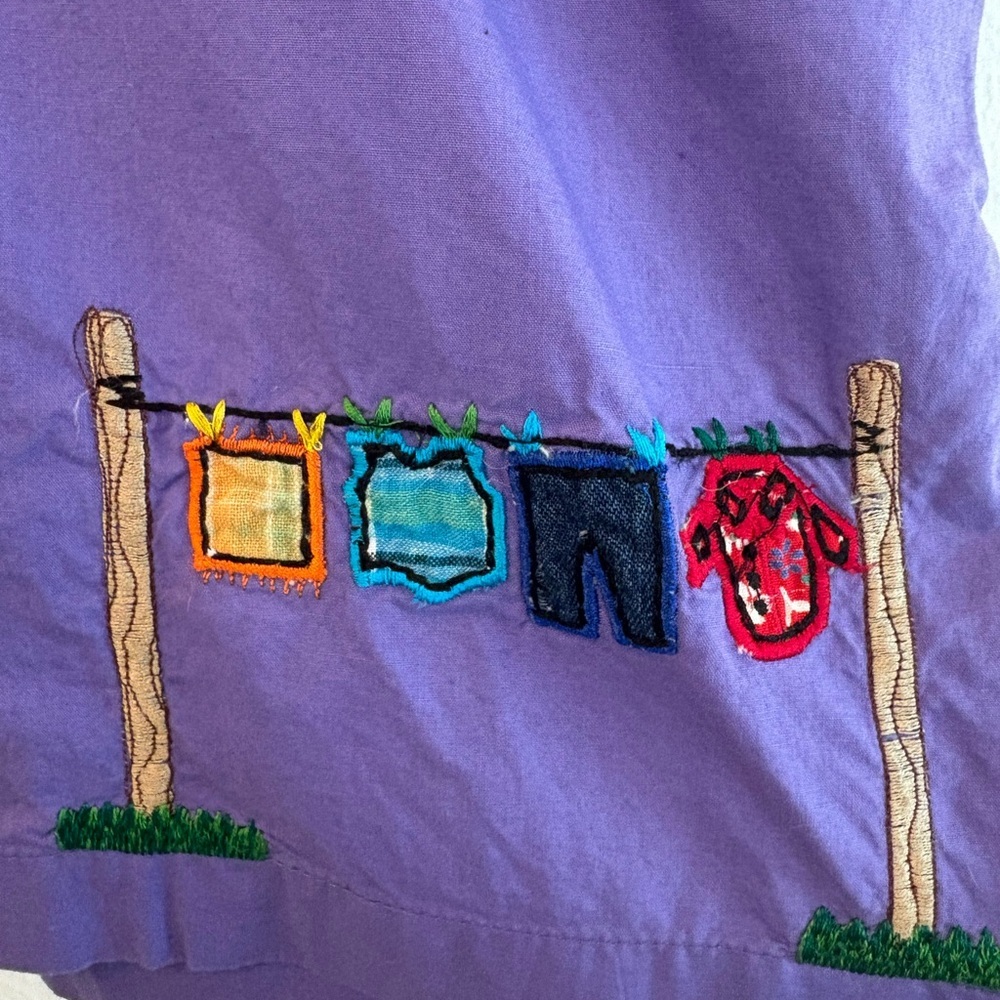 Women’s 3X Vintage Raindance Plus Purple Drawstring Cottagecore Cotton Shorts - Picture 2 of 4